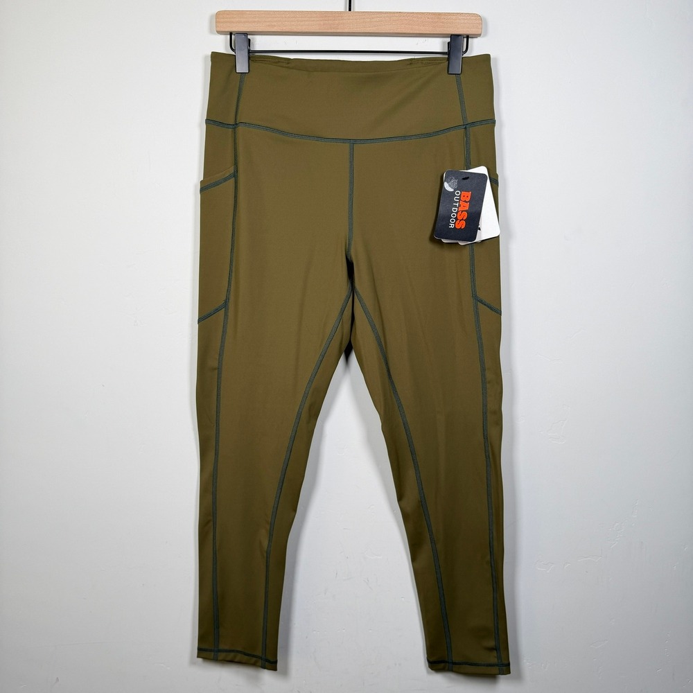 Bass Outdoor Women's Leggings M Green BFlex BCool Pocket BA32P578 Activewear NWT